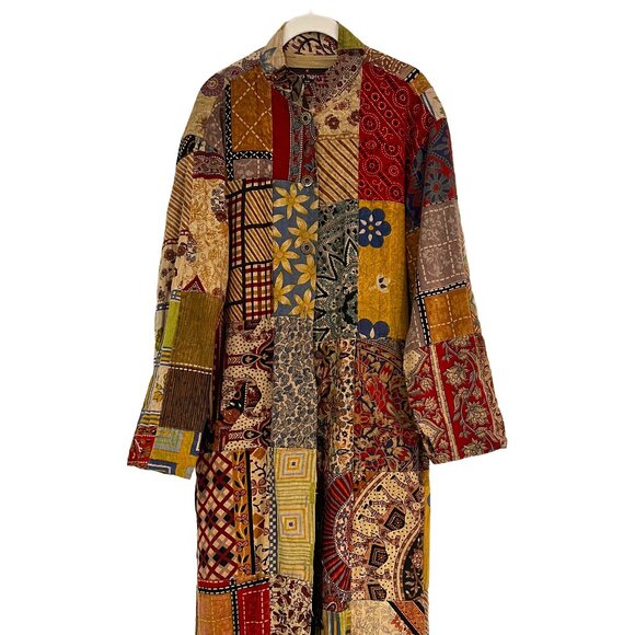 Sacred Threads Boho Patchwork Maxi Duster Coat EUC - Picture 1 of 9